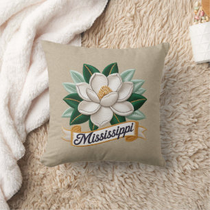 Mississippi State Flowers Embleem Kussen