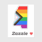 Mississippi State Pride LGBTQ Progress Pride Sticker (Vel)
