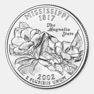 Mississippi State Quarter Ronde Sticker