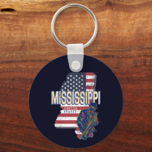 Mississippi State Verenigde Staten Kaart  Verenigd Sleutelhanger