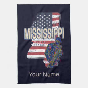 Mississippi State Verenigde Staten Kaart Verenigd Theedoek