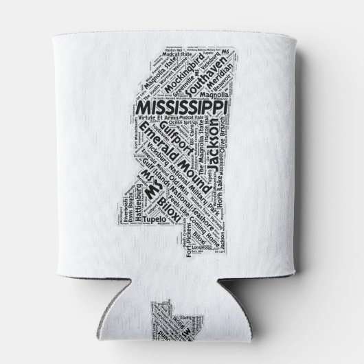 Mississippi State Word Cloud Blikjeskoeler (Achterkant)