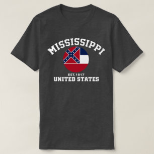 Mississippi USA Est. 1817 Patriottische vlag T Shi T-shirt