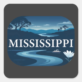 Mississippi Verenigde Staten Vierkante Sticker