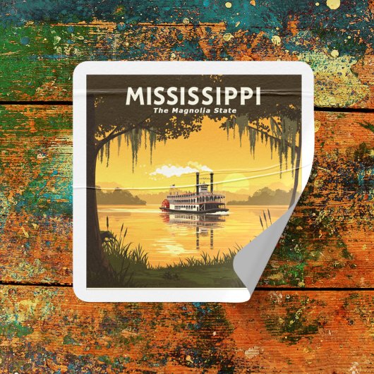  Mississippi Vierkante Sticker