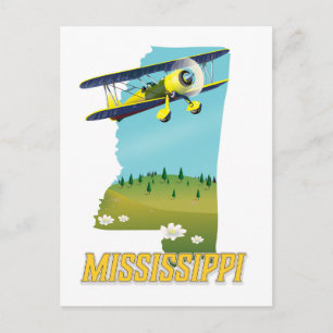 Mississippi vintage kaart reisposter print.