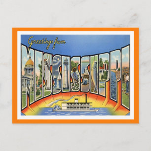 Mississippi Vintage Travel Briefkaart