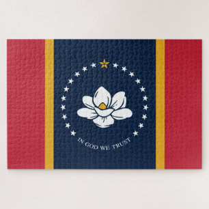 Mississippi-vlag - Nieuwe Magnoliavlag Legpuzzel