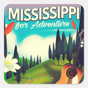 Mississippi Voor avontuur Vierkante Sticker