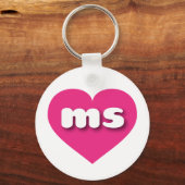 Mississippi warm roze hart - Ik hou van mevrouw Sleutelhanger (Voorkant)