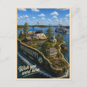 Mississippi Wish You Were Here State Serie Briefkaart