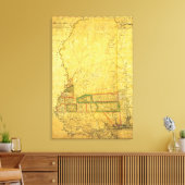 MississippiPanoramic MapMississippi Canvas Afdruk (Insitu (Woonkamer))