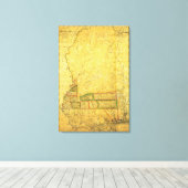 MississippiPanoramic MapMississippi Canvas Afdruk (Insitu (Houten vloer))