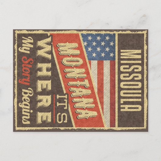 Missoula Montana Briefkaart (Voorkant)