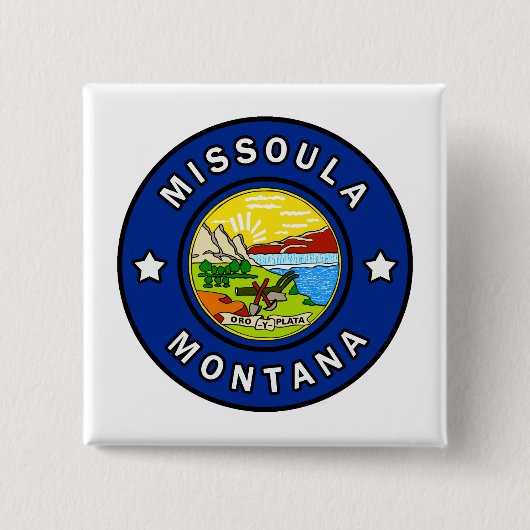 Missoula Montana Vierkante Button 5,1 Cm (Voorkant)
