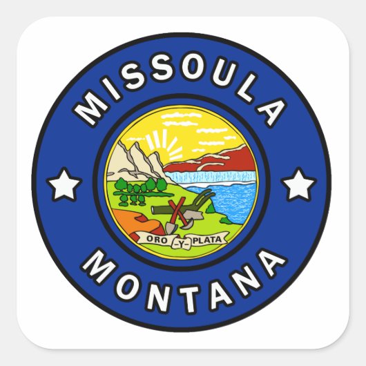 Missoula Montana Vierkante Sticker (Voorkant)