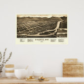 Missoula, MT Panoramic Map - 1884 Poster (Keuken)