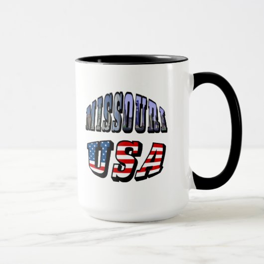Missouri Afbeelding en USA Text Mok (Rechts)