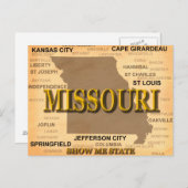 Missouri Antiek Map Briefkaart (Voorkant / Achterkant)