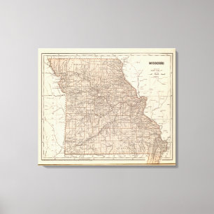 Missouri Atlas Map Canvas Afdruk