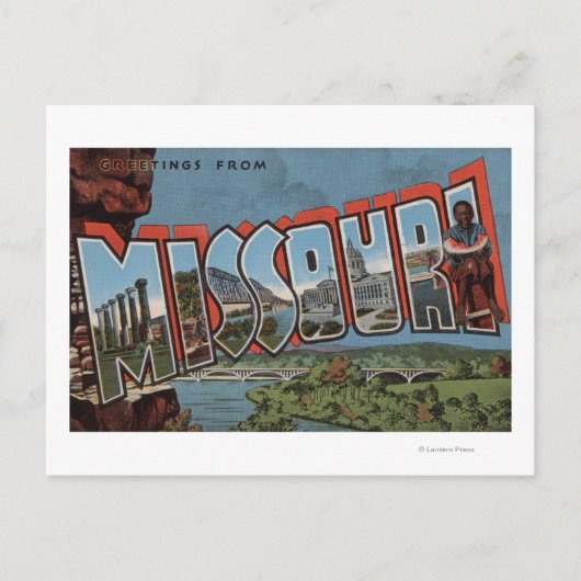 Missouri (Bridge-Uitzicht) - Grote letterscènes Briefkaart (Voorkant)