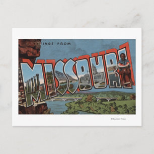 Missouri (Bridge-Uitzicht) - Grote letterscènes Briefkaart