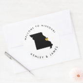 Missouri Bruiloft Welkom Sticker Label, Zwart & Go (Envelop)