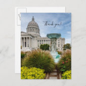 Missouri Capitol en fontein dank je ansichtkaart Briefkaart (Voorkant / Achterkant)