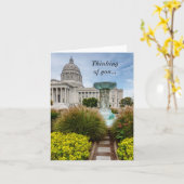 Missouri Capitol Et Fontaine Penser De Vous Carte (Fleur jaune)