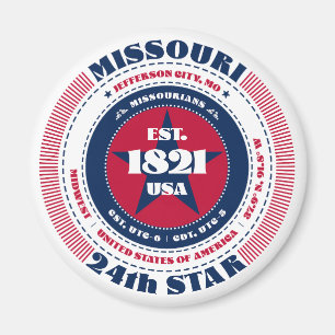 Missouri Circle Typographie Souvenir Magnet