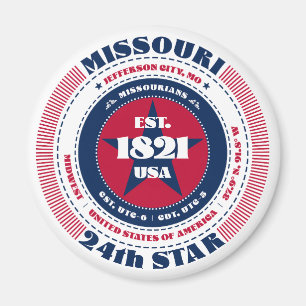 Missouri Circle Typography Souvenir Magnet Magneet