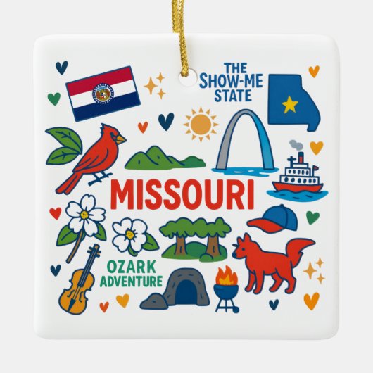 Missouri Custom Family Trip Christmas Keramisch Ornament (Voorkant)
