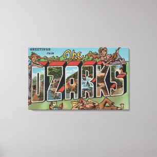 Missouri - De Ozarks - Grote Letter-scènes Canvas Afdruk