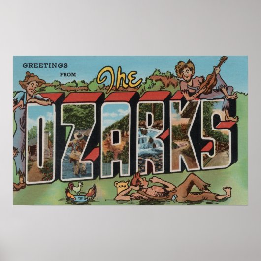 Missouri - De Ozarks - Grote Letter-scènes Poster (Voorkant)