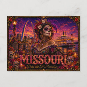 Missouri Día de los Muertos Retro Briefkaart