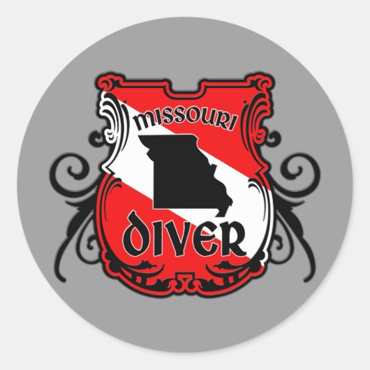 Missouri Diver Ronde Sticker (Voorkant)