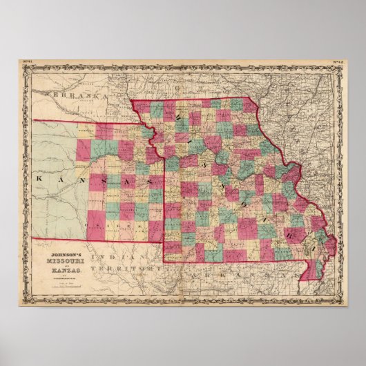 Missouri en Kansas Poster (Voorkant)