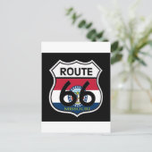 Missouri Flag Route 66 Shield Briefkaart (Staand voorkant)