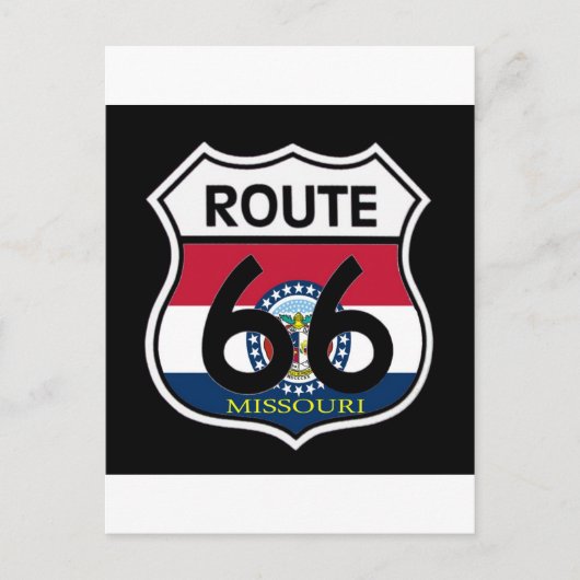 Missouri Flag Route 66 Shield Briefkaart (Voorkant)