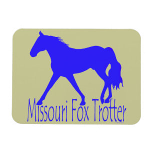 Missouri Fox Trotter blauw paard silhouet Magneet