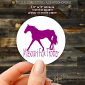 Missouri Fox Trotter Paard Silhouet Paarse Ronde Sticker