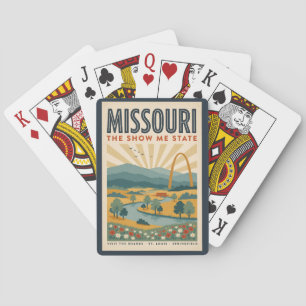 Missouri Gateway Arch Illustratie Reis Kunst Pokerkaarten