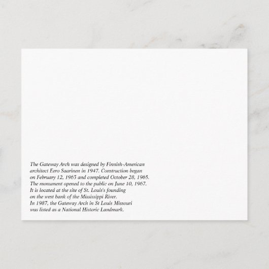 Missouri Gateway Arch Merry Kerstfeestdag Briefkaart (Achterkant)