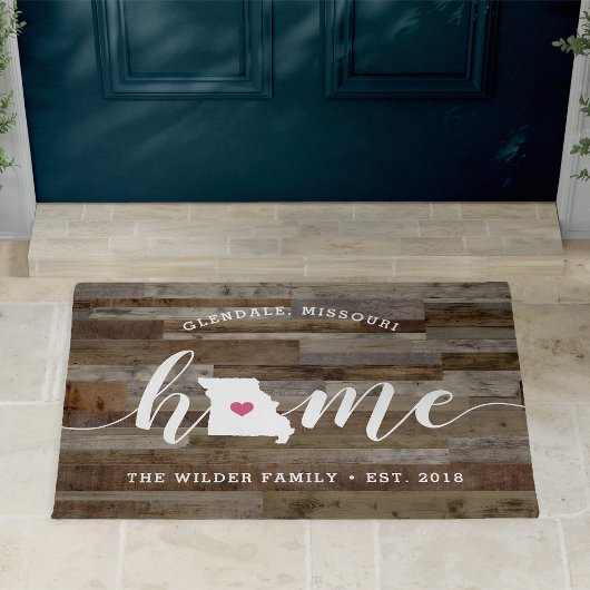 Missouri Home State Personalized Wood Kijk uit Deurmat
