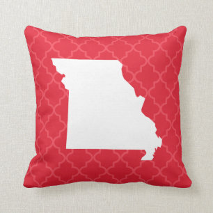 Missouri Home State Red Quatrefoil Sierkussen