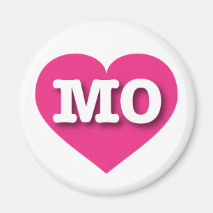 Missouri Hot Pink Heart - Ik hou van MO Magneet