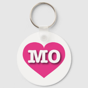Missouri Hot Pink Heart - Ik hou van MO Sleutelhanger