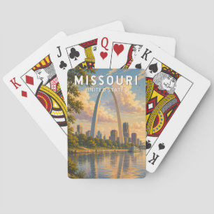 Missouri Illustratie Reis Kunst Vintage Pokerkaarten