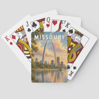 Missouri Illustratie Reis Kunst Vintage Pokerkaarten