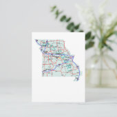 Missouri Interstate Map Briefkaart (Staand voorkant)